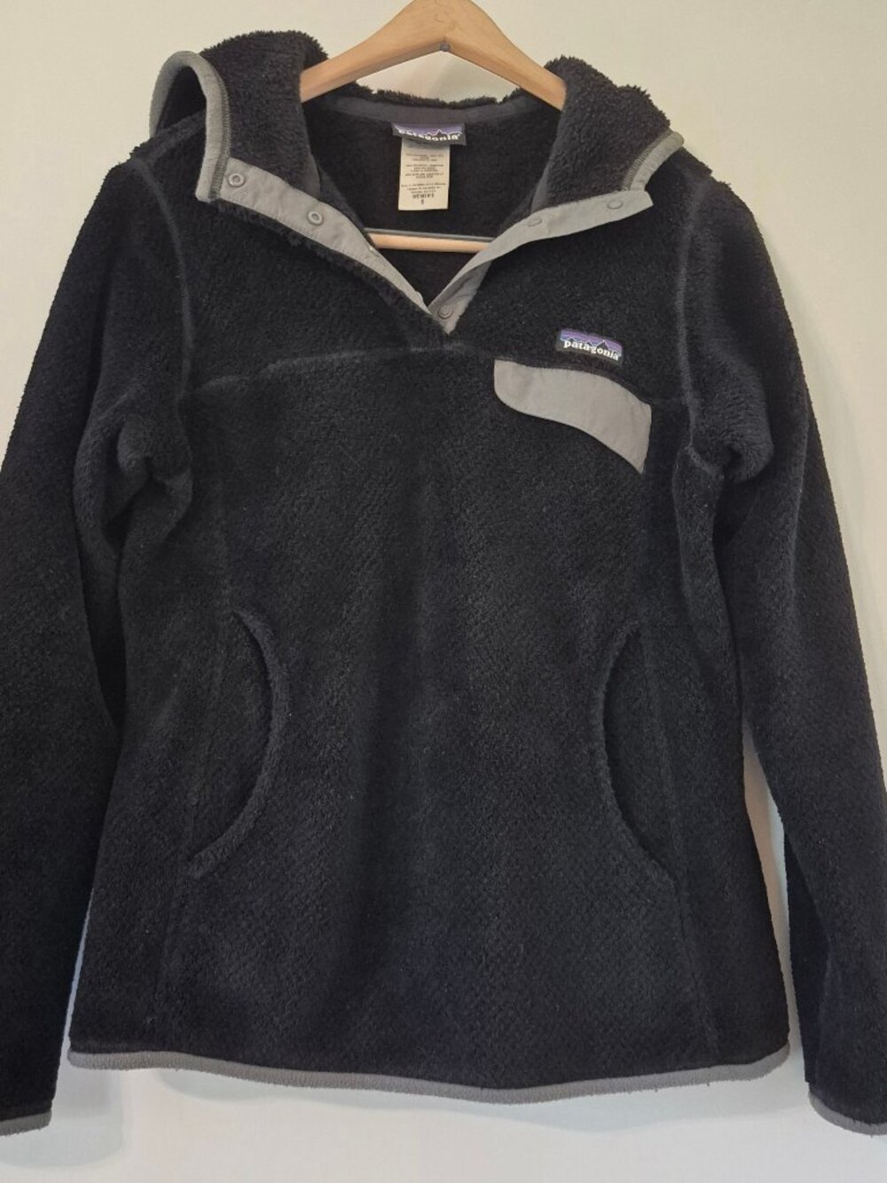 Patagonia Re-Tool Snap-T Fleece Hoodie Pullover Jacket Women S Black Gorpcore